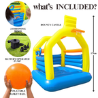 Abeec Inflatable Bouncy Castle for Kids 175cm Indoor Outdoor Garden Play Bouncer Activity Toy