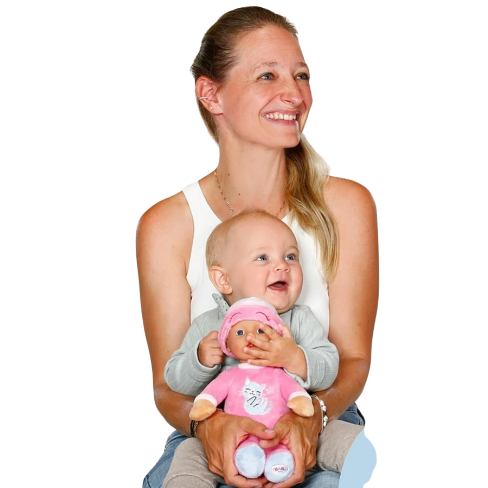 BABY born Sleepy Pink Soft Baby Doll 30cm with Integrated Rattle, Cat Romper and Hat from Birth