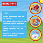 Abeec Flying Disc Launcher Toy for Kids Garden Game with 6 Flying Discs & 2 Launchers
