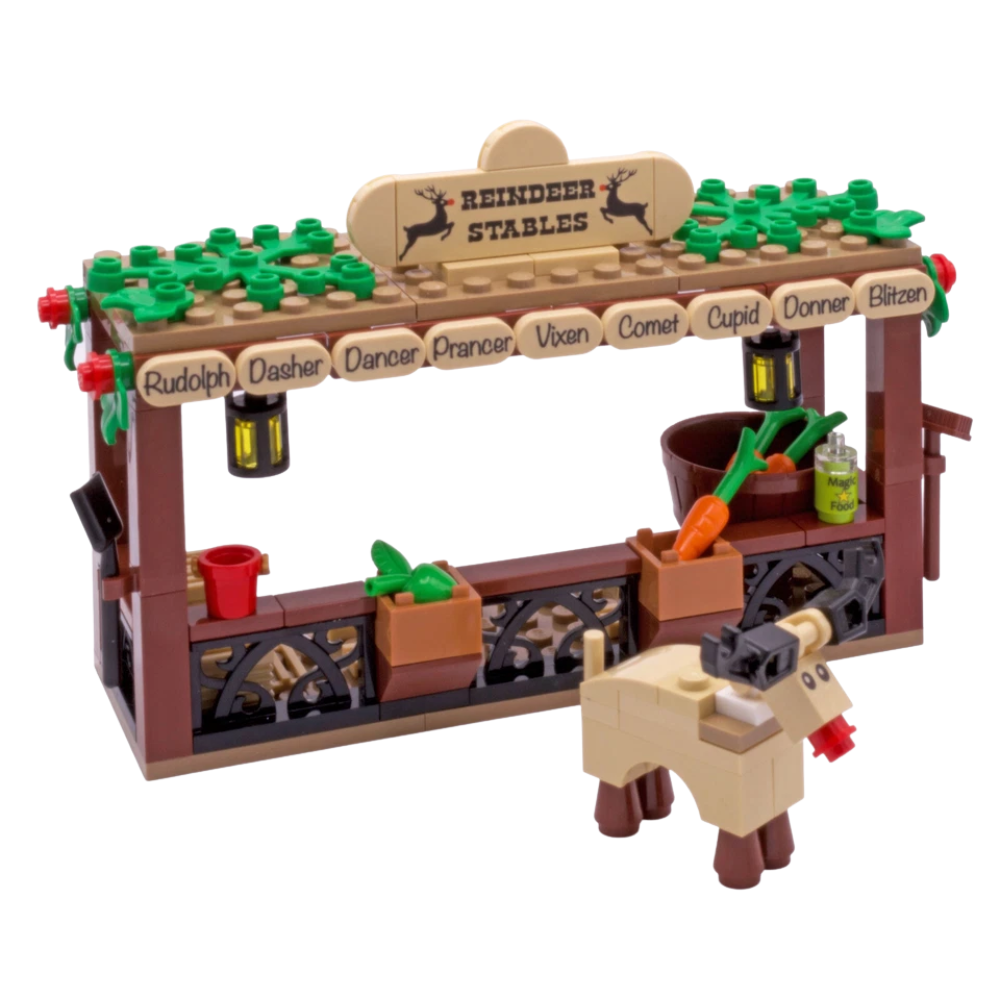 LEGO Reindeer Stable Christmas Set Rudolph Santa Xmas Kit with Accessories