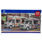 Diecast Dining Car Food Truck Toy with Hot Dogs & Burger Pull-Back Action Model 1:38–1:43