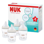 NUK Perfect Match Baby Bottles 150ml Rainbow 4 Pack Anti-Colic Newborn