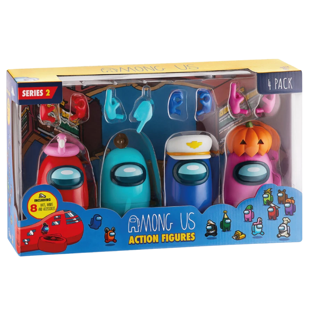 Among Us Series 2 Action Figures 4 Pack with Accessories 11cm Collectible Kids Toy Set