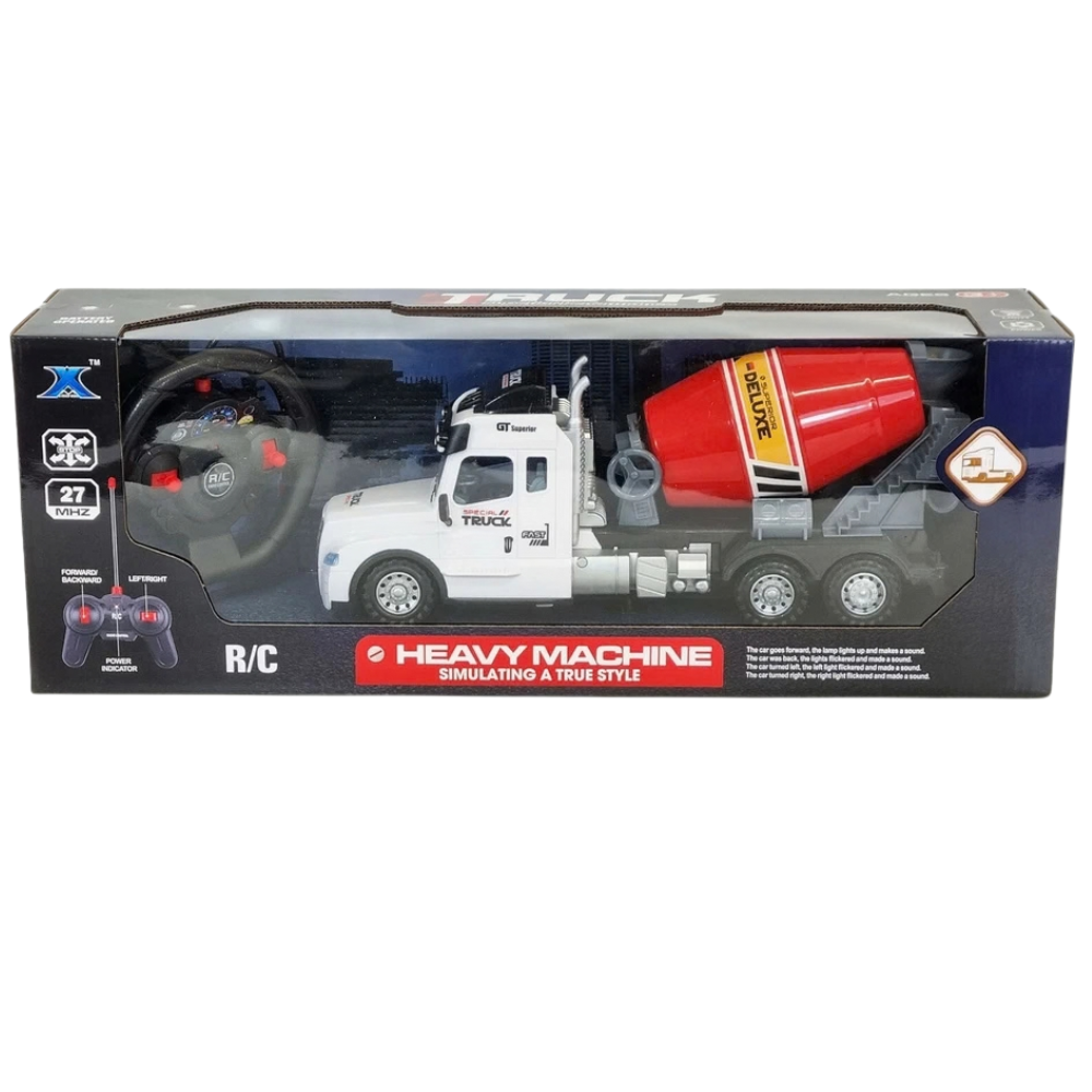 Remote Control Cement Mixer Truck RC 35cm Lights Sounds Working Drum Kids 3+