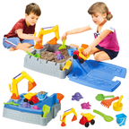 Kids Sand & Water Table Garden Sandpit Play Set with Watering Can Spade Fork Bucket Toys