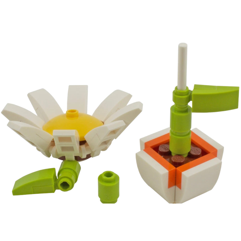 LEGO Daisy Flower Building Kit 11cm Custom Floral Model Gift