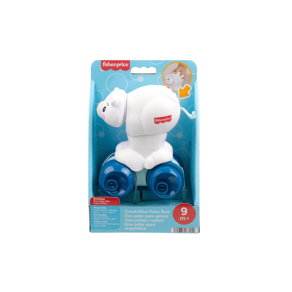 Fisher-Price Interactive Polar Bear Press & Go Baby Crawling Toy Sensory Activity 9M+