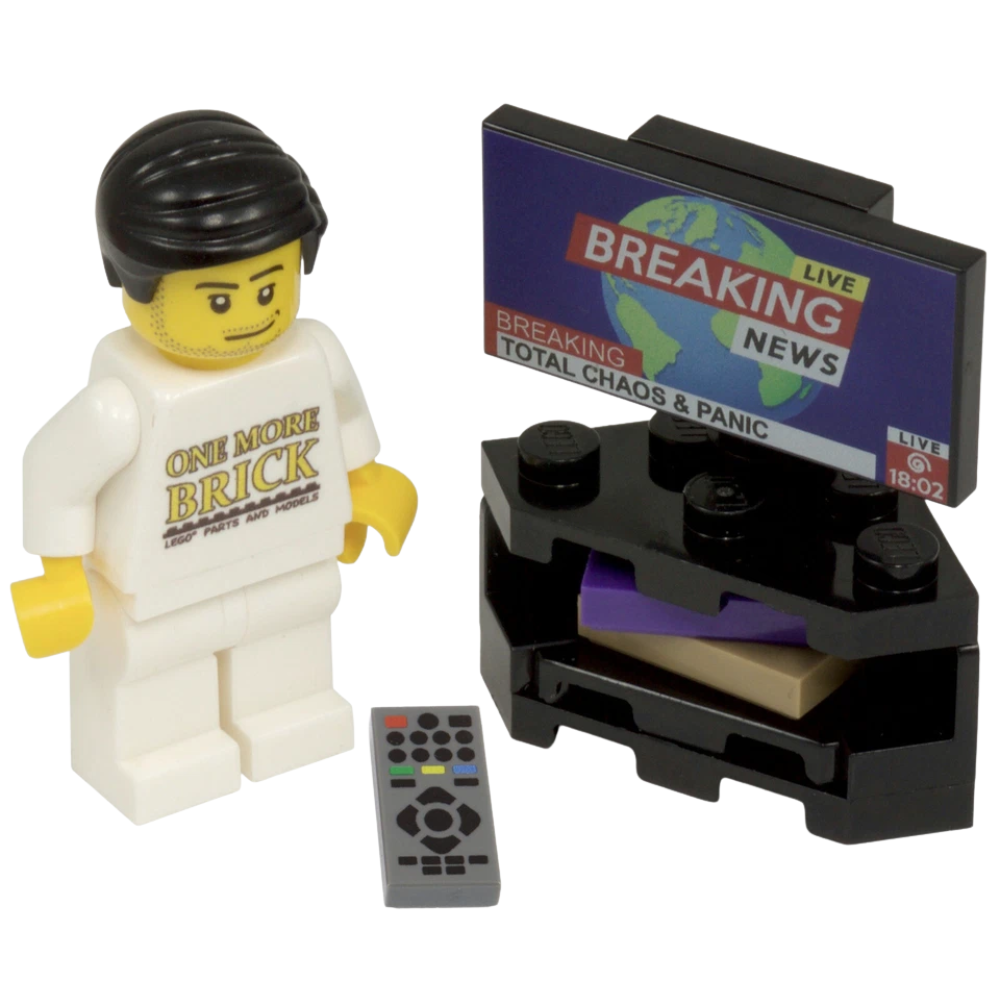 LEGO Corner TV Television with Breaking News Tile & Remote