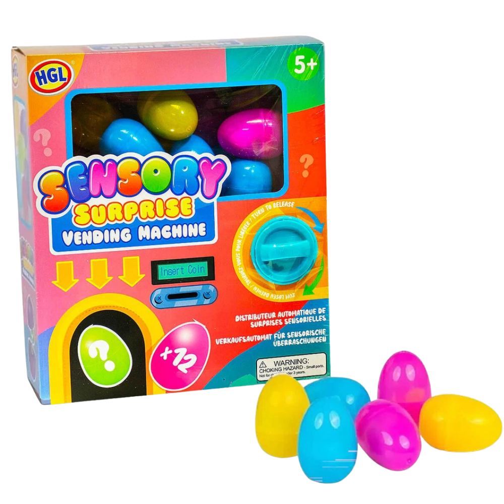 Sensory Surprise Vending Machine Fidget Toy with 12 Surprise Eggs for Kids Aged 3+