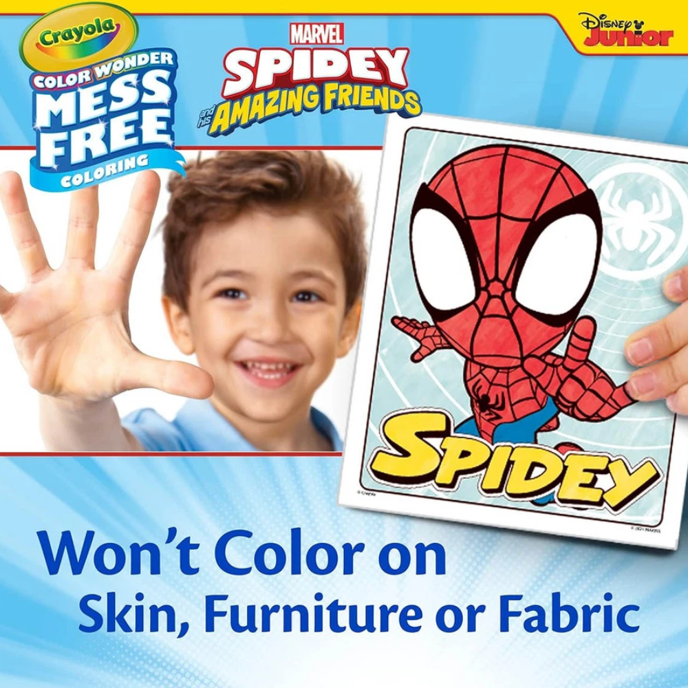 Crayola Spider-Man Color Wonder Mess-Free Colouring Set 18 Pages & Markers Activity Toy for Ages 3+