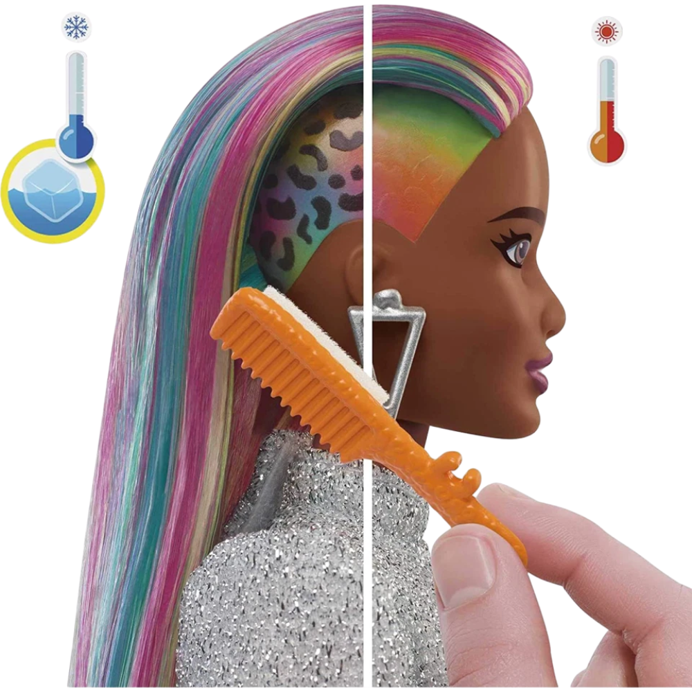 Barbie Leopard Rainbow Hair Doll with Accessories Cheetah Print Hair Kids Toy