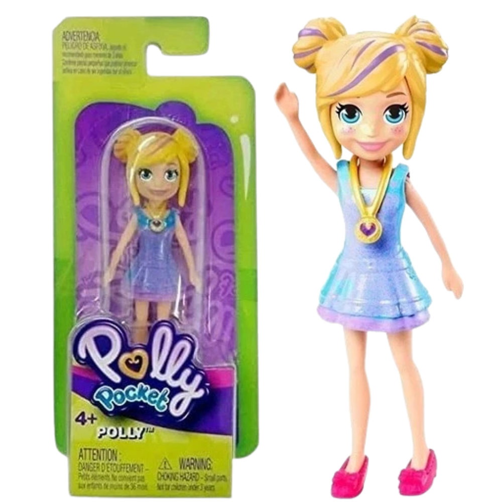 Polly Pocket Accessories Doll Set 9 Cm Trendy Outfit & Mini Dolls Mattel Toy