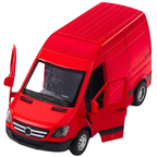 Mercedes Sprinter Van Diecast Model Toy Red with Lights and Sound Approx 1:32 Scale
