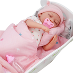 Baby Doll Bedding Set 3pcs Pink Quilt Pillow Mattress for Dolls Up to 20 Inch Pram Cot Toy