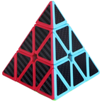 Speed Cube Puzzle Set with 3x3 Cube and Pyraminx Pyramid Carbon Fiber Sticker Design