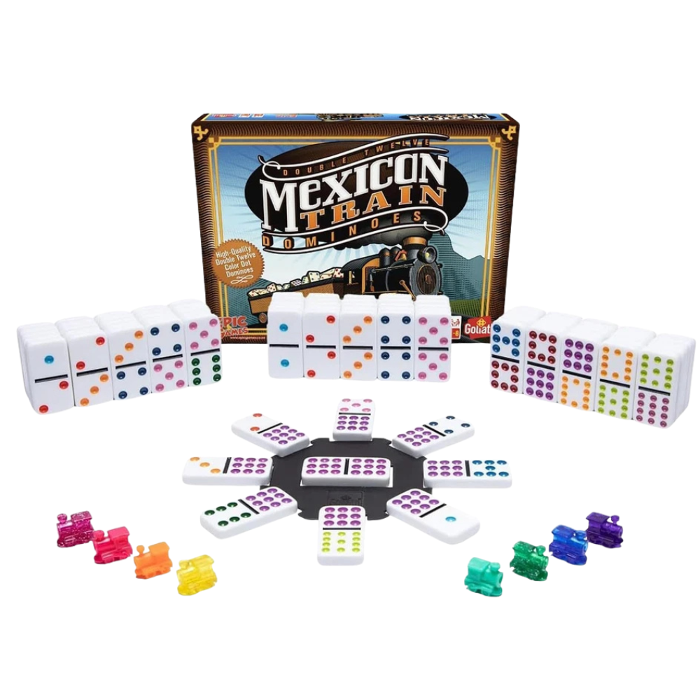 Mexican Train Dominoes Game Classic Family Strategy Board Game for 2–8 Players