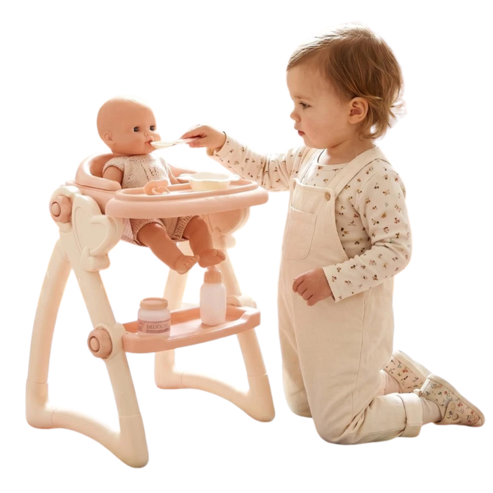 BiBi Doll High Chair Feeding Set Toy Nursery Role Play Accessories for Dolls Up to 20"