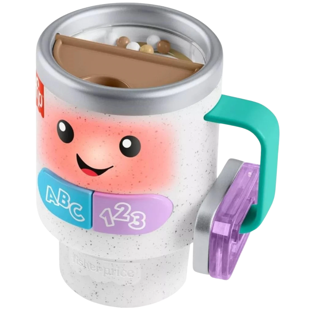 Fisher-Price Laugh & Learn Wake Up & Learn Coffee Mug Baby Toy with Lights Music Learning Fun