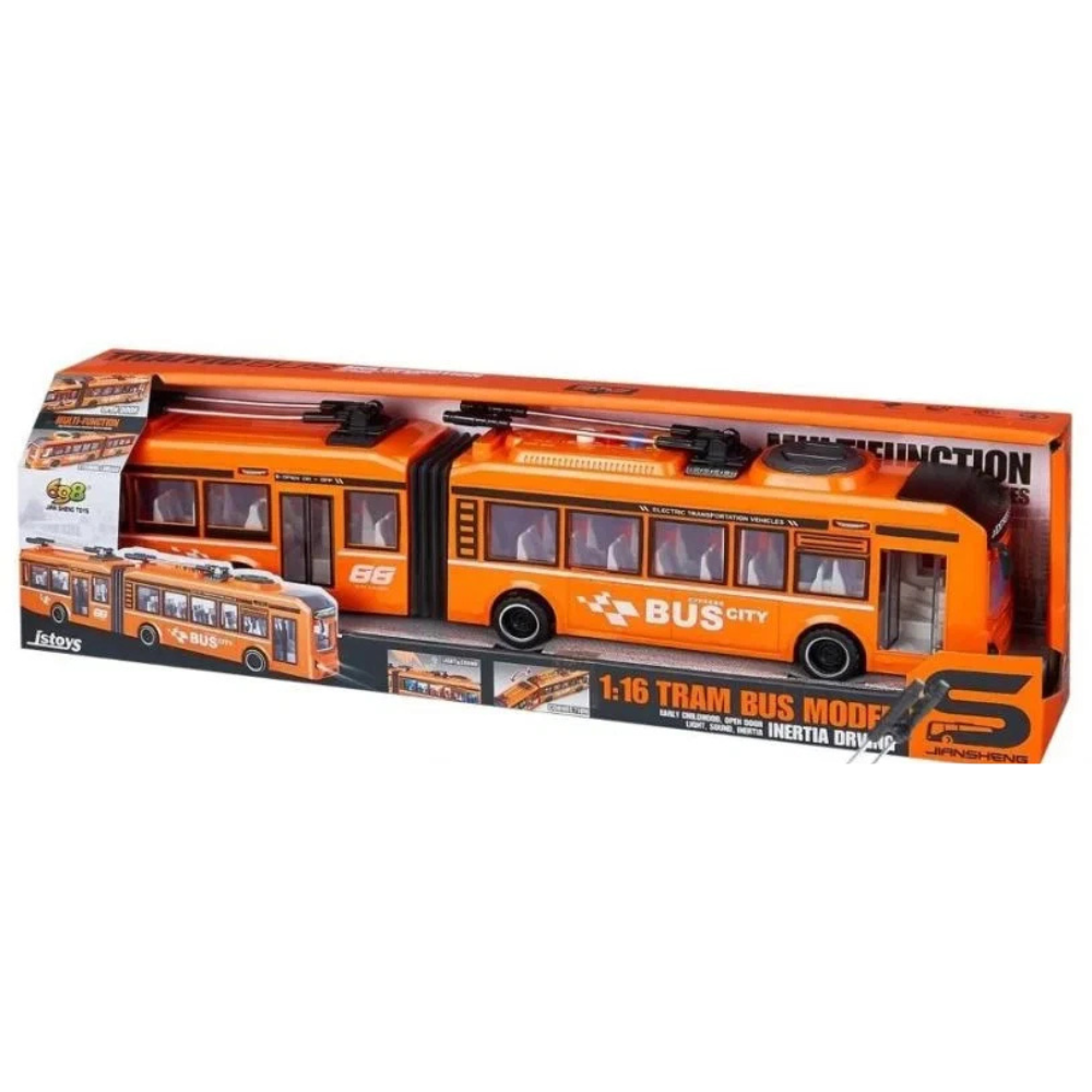 Trolleybus Toy with Lights and Sounds Interactive Public Transport Vehicle for Kids and Collectors