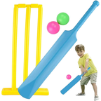 New Kids Plastic Cricket Set Indoor Outdoor Garden Bat Balls Stumps Fun Sports Toy Age 3+