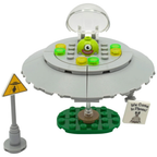 Lego Ufo Flying Saucer Alien Custom Model Kit Made with Genuine Lego Bricks Space Toy Display