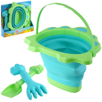 Kids Foldable Beach Bucket Spade Set Collapsible Animal Sandpit Toy Outdoor Play New