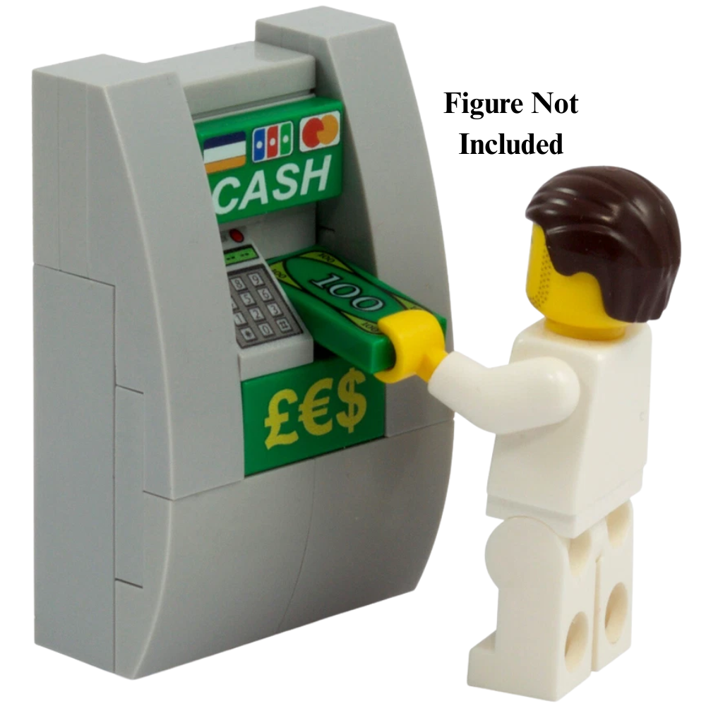 LEGO ATM Cash Machine with Keypad, Money Logo & CASH Tile City Bank MOC