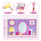Abeec Wooden Beauty Set Pretend Makeup Vanity for Toddlers with Hairdryer Lipstick & Comb