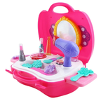 Princess Makeup Set Vanity Beauty Case with Hair Dryer for Kids
