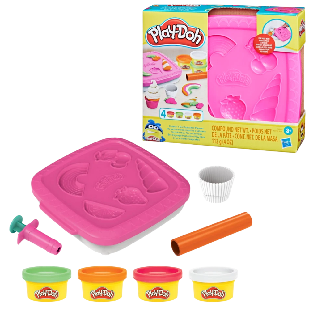 Play-Doh Create N Go Cupcakes Playset New Kids Children's Creative Baking Toy Set Creative