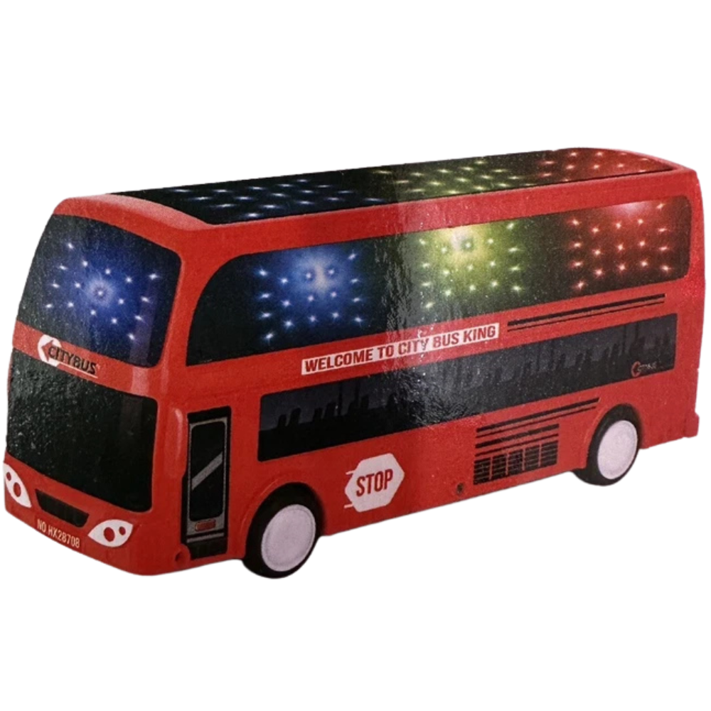 Toy Double Decker Bus Deluxe Bump & Go Automatic Moving Children's Bus Toy New Uk Gift