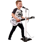 Kids Electric Guitar Amp & Microphone Stand Set Musical Toy Instrument Lights Sound Play