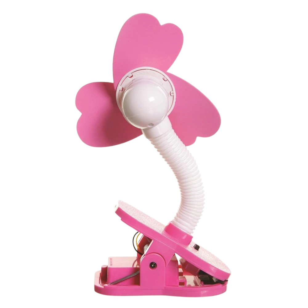 Dreambaby Portable Stroller Fan Pink with Soft Blades Adjustable Neck and Secure Clip-On Design