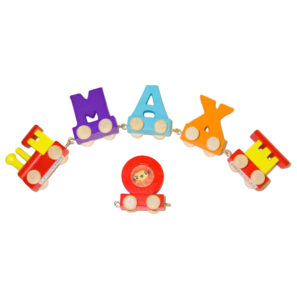 Personalised Wooden Colour Train Letters Name Train Gift for Children Baby & Toddler