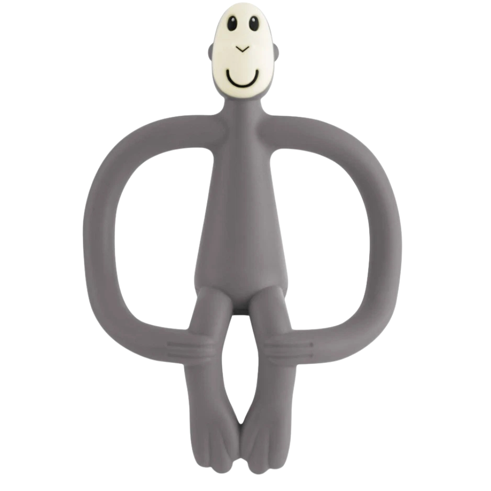 Matchstick Monkey Teething Toy Grey Baby Teether & Training Toothbrush for Babies 3m+
