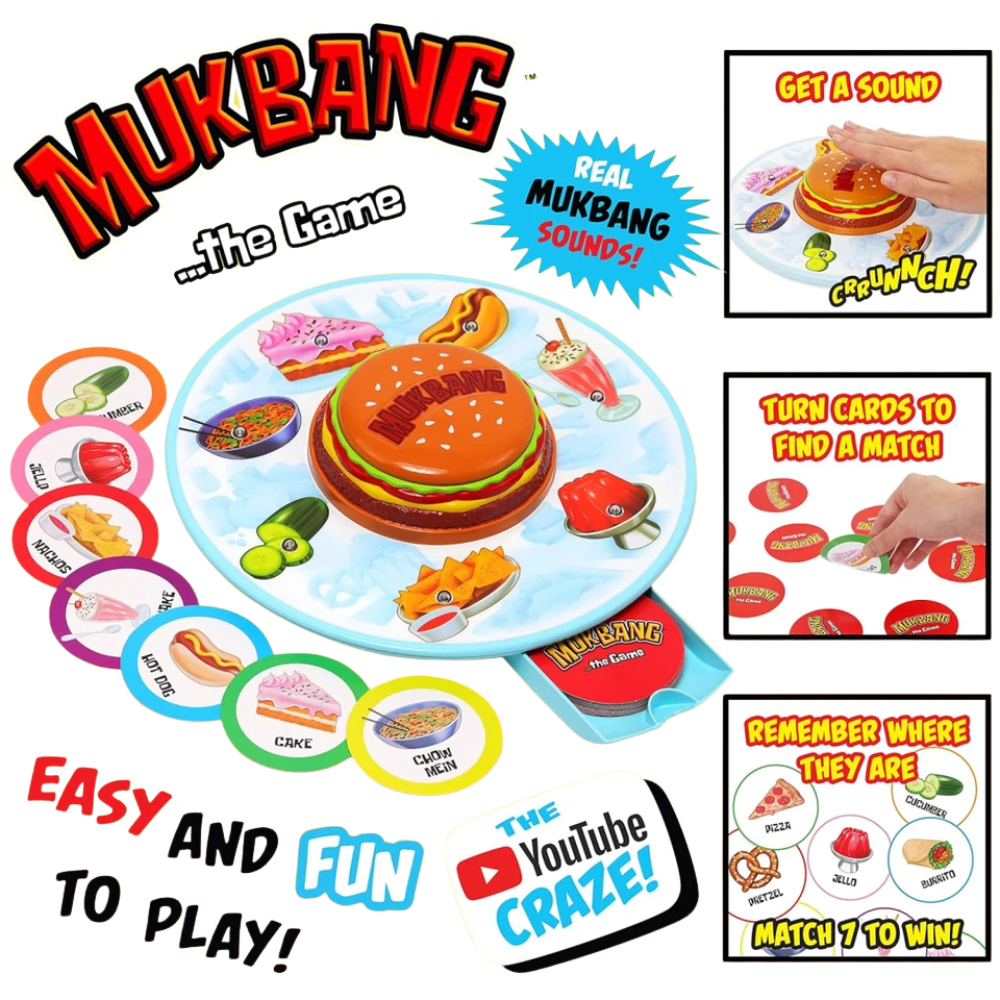Mukbang the Game Randomizer Burger Button Sound Game Funny Family Party Game for Kids