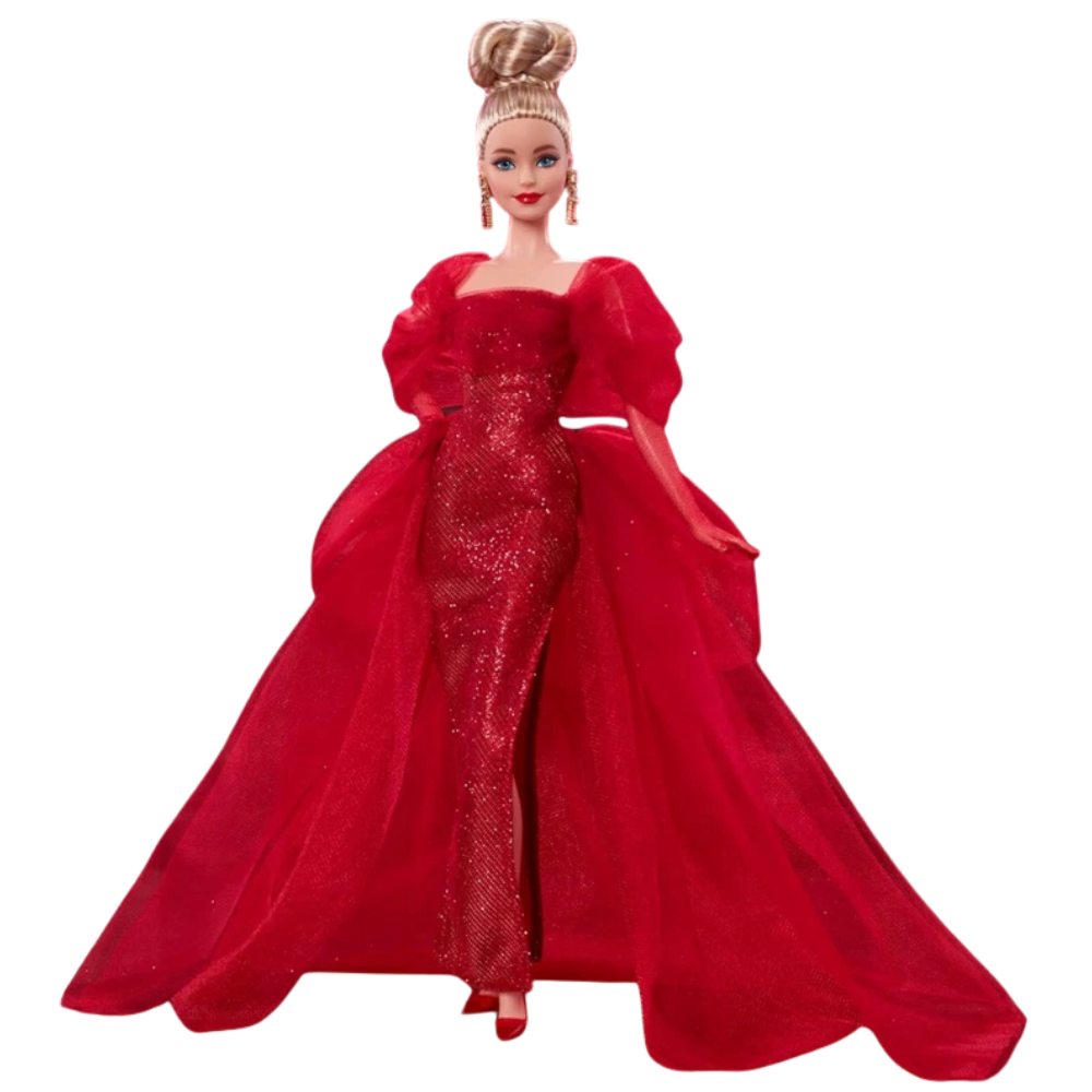 Barbie Signature Mattel 80th Anniversary Glittery Red Tulle Gown Collectible Doll Jbj17
