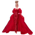 Barbie Signature Mattel 80th Anniversary Glittery Red Tulle Gown Collectible Doll Jbj17