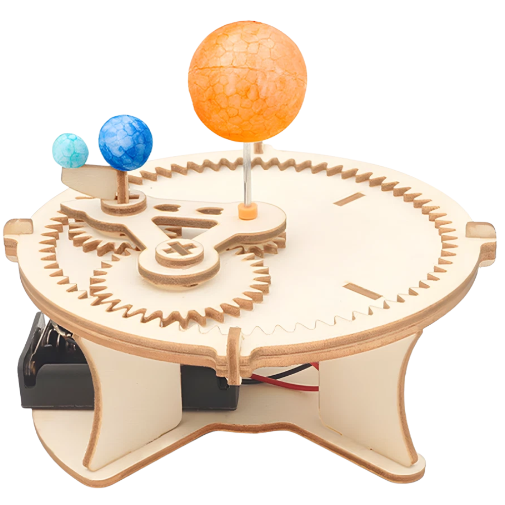 RLS 3D Wooden Solar System DIY Puzzle Model with Motorised Rotating Planets Science Kit