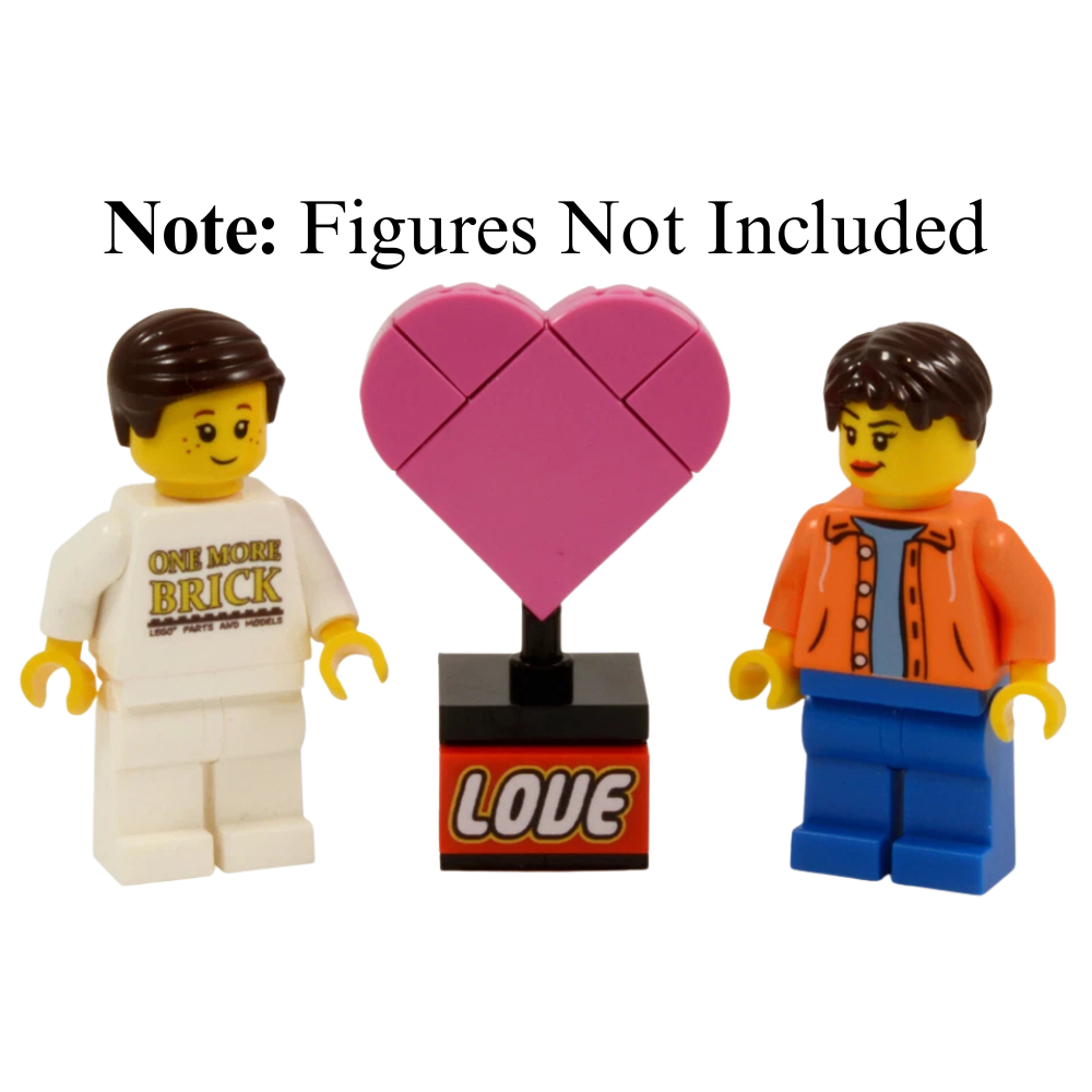 LEGO Love Heart Box Valentine Gift Building Kit with Custom Printed LOVE Tile