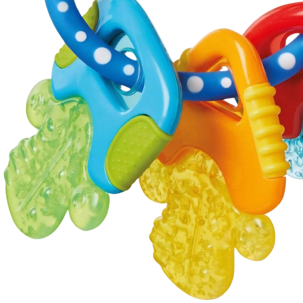 Nuby Icy Bite Keys Baby Teether with PureIce Cooling Gel, Textured Teething Toy 3+ Months