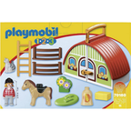 Playmobil 70180 1.2.3 Colourful Barn Yard Playset with Farmhouse Cat Horse Ladder