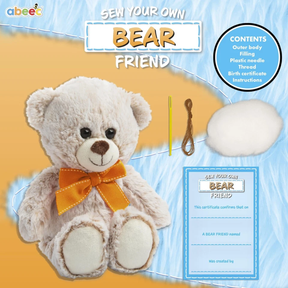 Abeec Sewing Kit for Kids Sew Your Own Teddy Bear Craft Kit for Boys and Girls Diy Set