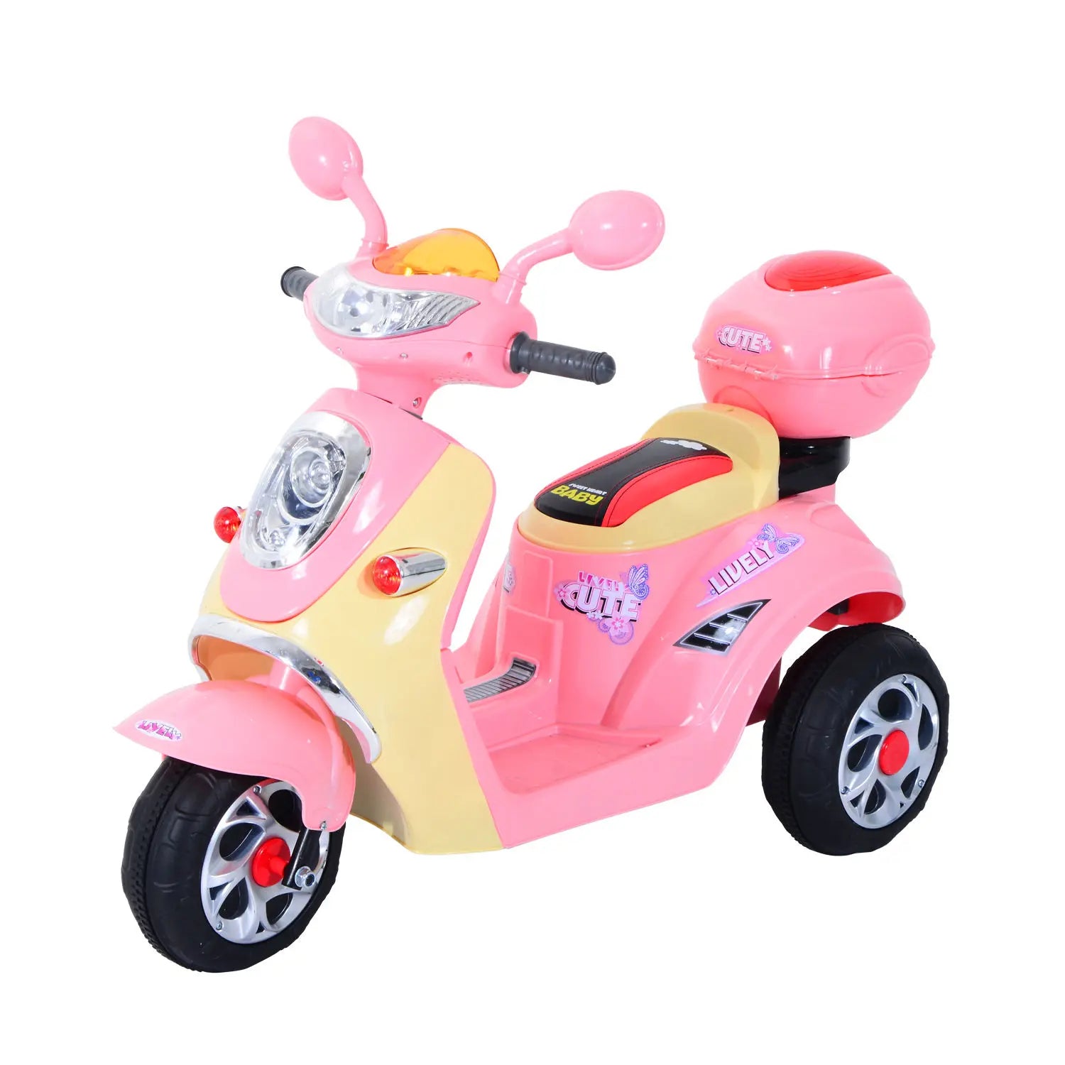HOMCOM Electric Ride-On Kids Motorbike Battery Tricycle for Toddlers Ages 3-6 Y