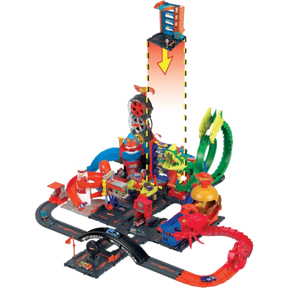 Hot Wheels City Downtown Car Park 4-Level Garage Playset with Toy Car 4+