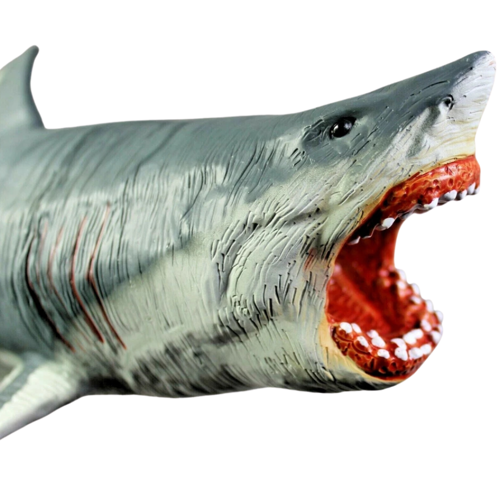 Megalodon White Shark Toy Realistic Sea Animal Figure Beach Pool Party Gift for Kids