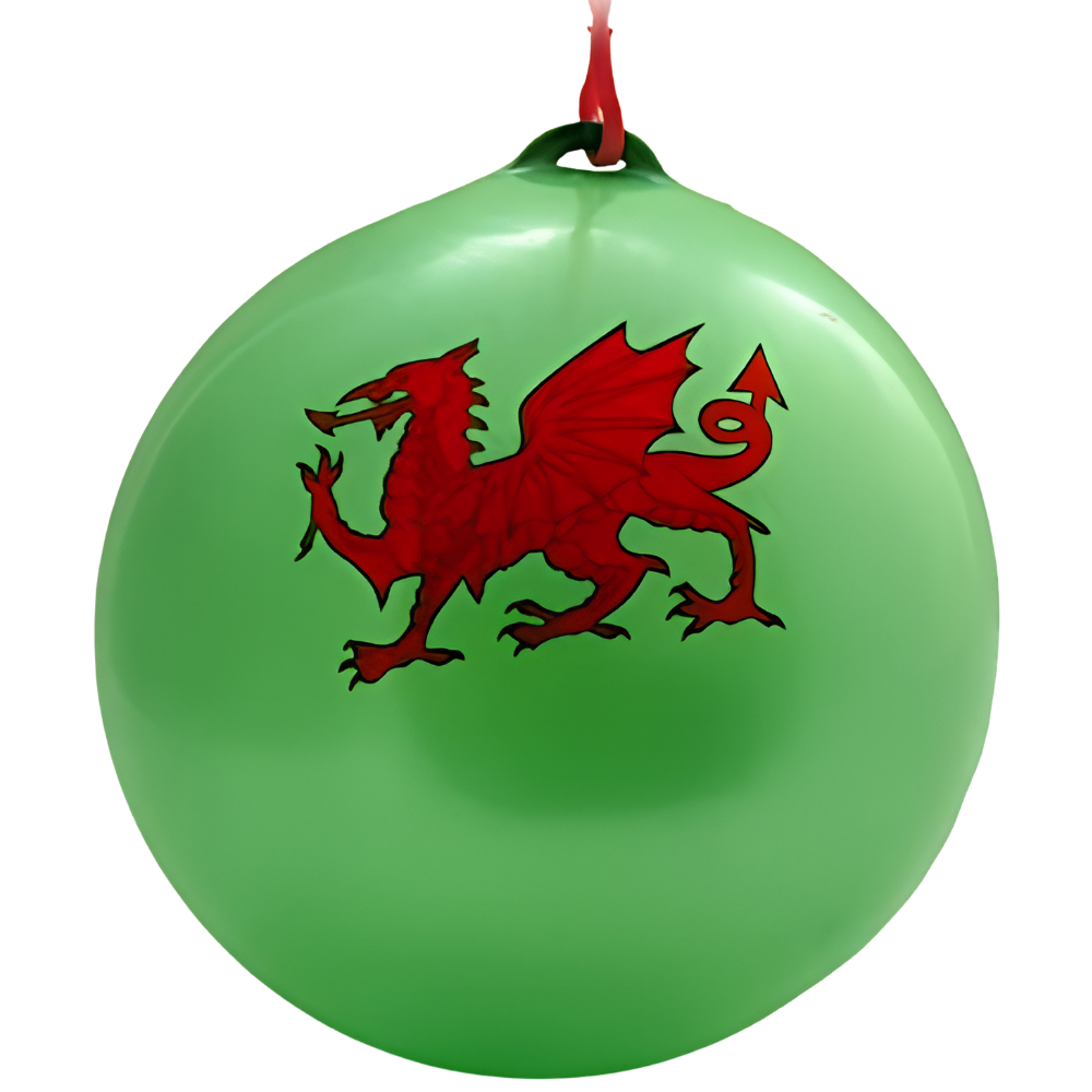 Inflatable Wales Welsh Flag Ball Keychain, Green & Red Dragon Football Fan Souvenir, St David's Day