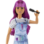 Barbie Salon Stylist Doll 30.4cm with Hair Dryer Brush Clips Stylish Uniform Kids Toy Gift