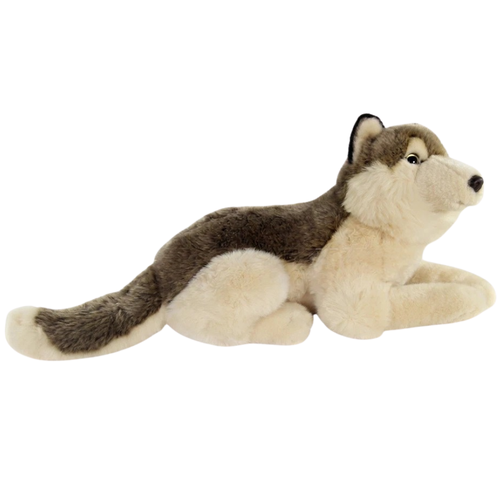 Teddy Hermann Lying Wolf Plush Soft Toy Puppy Dog Animal Teddy Gift 90855 Bnwt New Cuddly Toy