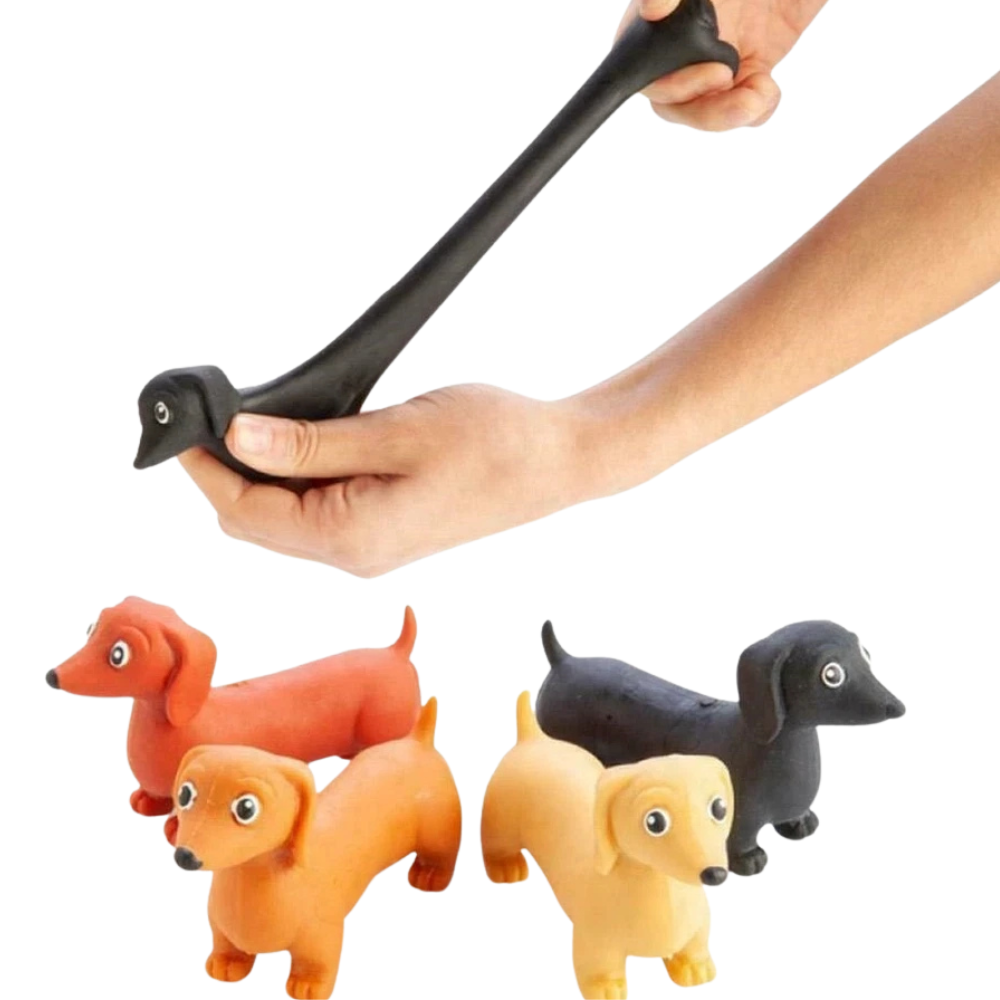 Stretchy Sausage Dog Sensory Fidget Toy Squishy Tactile Stress Relief Kids Adults